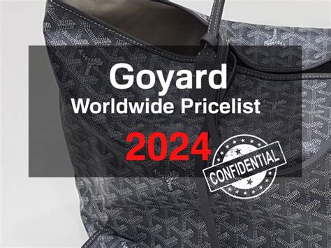 cost goyard tote|goyard price list 2024.